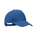 Branded Organic Cotton 5 Panel Cap 250gsm in Blue