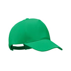 Branded Organic Cotton 5 Panel Cap 250gsm in Green