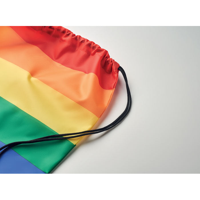 Branded Rainbow RPET Drawstring Bag without branding