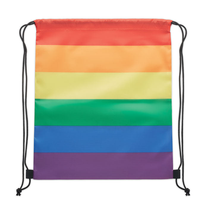 Branded Rainbow RPET Drawstring Bag without branding