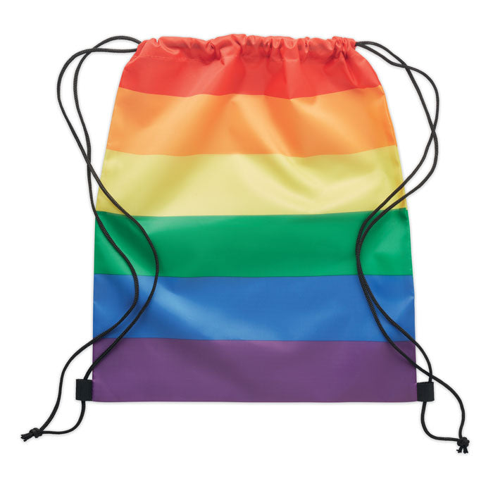 Branded Rainbow RPET Drawstring Bag without branding