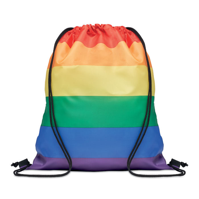 Branded Rainbow RPET Drawstring Bag without branding