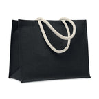 Coloured Jute Tote Bag in Black
