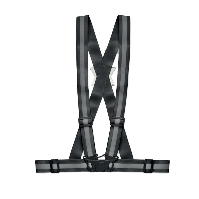 Branded Reflective Body Belt in Black