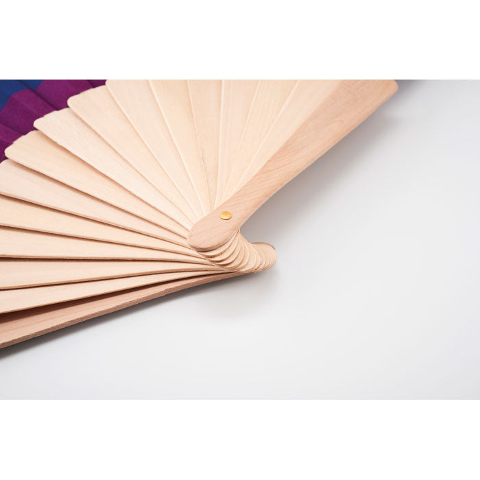 Branded Rainbow Wooden Hand Fan without branding