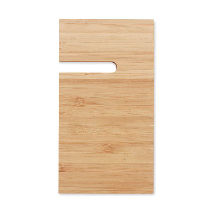 Branded Bamboo Desk Phone Stand with Paper Clips and Sticky Notes without branding