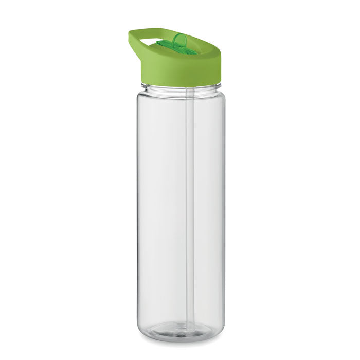 Branded RPET Flip-Lid Bottle with Straw without branding