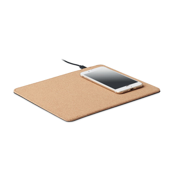 Branded Cork Mouse Pad with Wireless Charger without branding