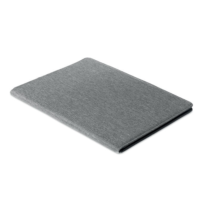 Branded A4 RPET Conference Folder with Bamboo Paper Notepad in Black