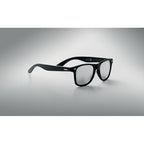 Branded Black Bamboo Arm Mirrored Sunglasses without branding
