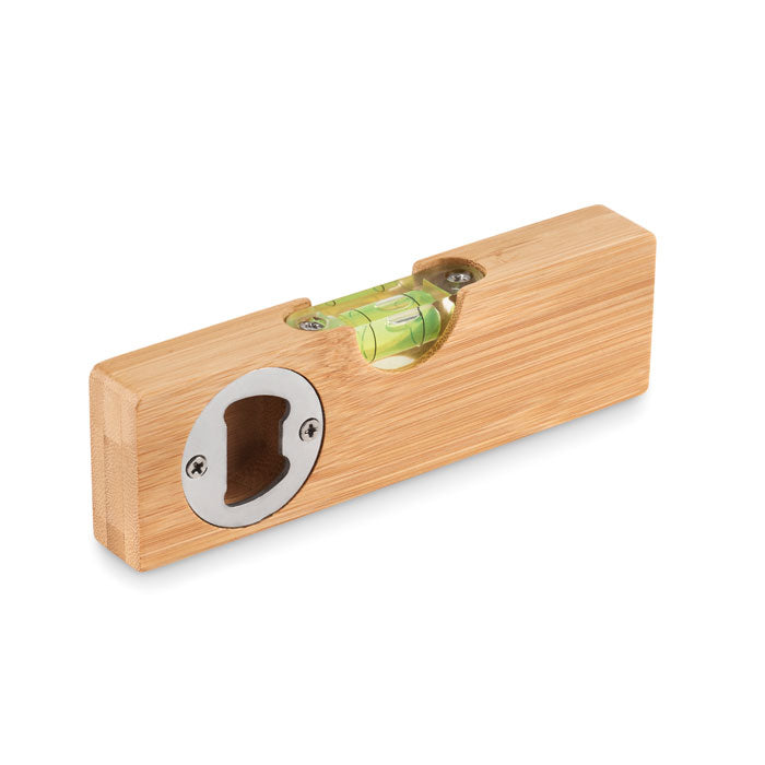 Branded Bamboo Spirit Level with Bottle Opener