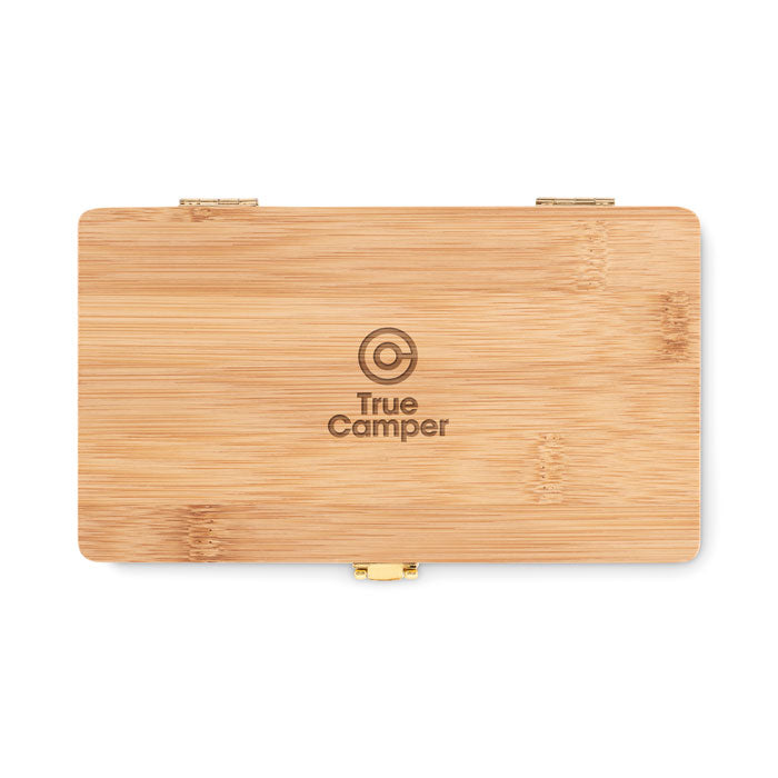 Branded 21 Piece Tool Set in Bamboo Case