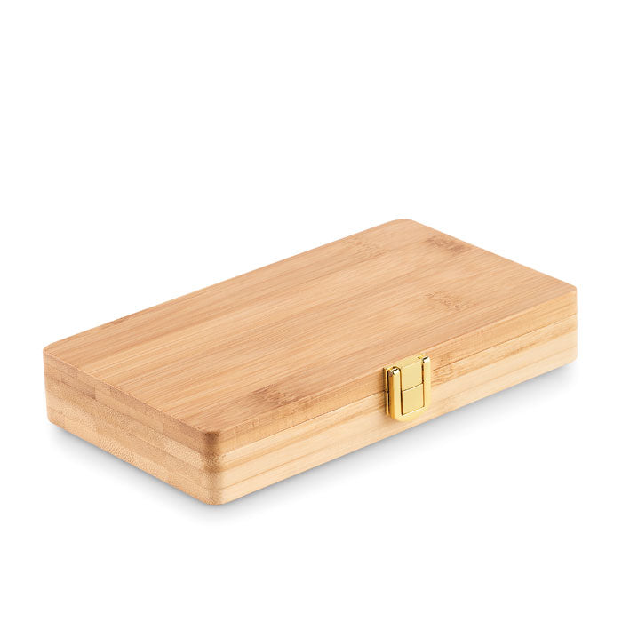 Branded 21 Piece Tool Set in Bamboo Case without branding