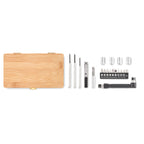 Branded 21 Piece Tool Set in Bamboo Case without branding