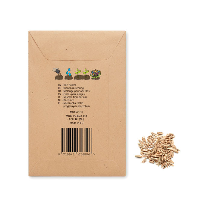 Branded Honey Bee Flower Seeds in Envelope without branding