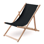 Branded Wooden Deck Chair in Black