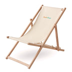 Branded Wooden Deck Chair in Brown