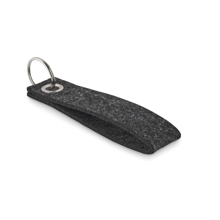 Branded RPET Felt Key Ring in Grey