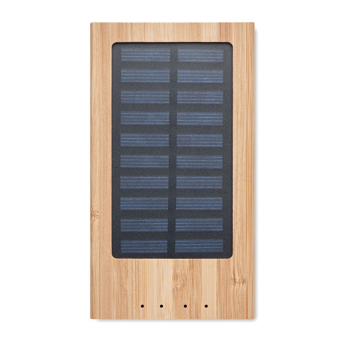 Solar Panel Power Bank with Bamboo Casing