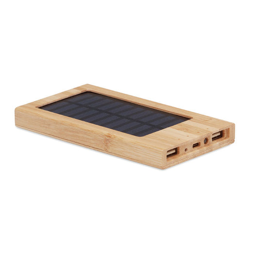 Solar Panel Power Bank with Bamboo Casing