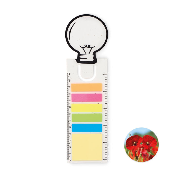 Branded Lightbulb Seed Paper Bookmark with Memo Pad