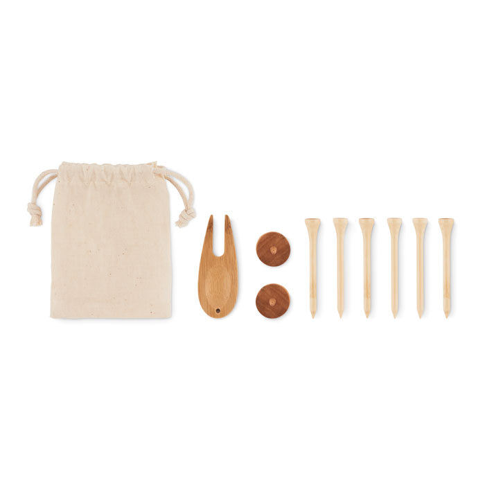 Branded Bamboo Golf Accessories Set without branding