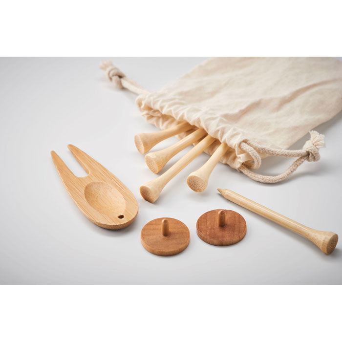 Branded Bamboo Golf Accessories Set without branding