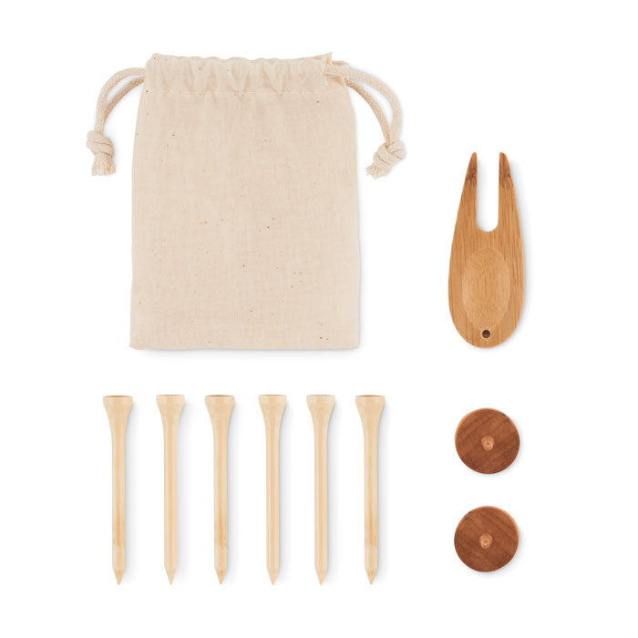 Branded Bamboo Golf Accessories Set without branding