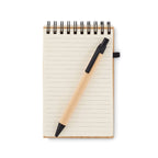 Branded A6 Bamboo Cover Notepad with Pen without branding