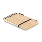 Branded A6 Bamboo Cover Notepad with Pen