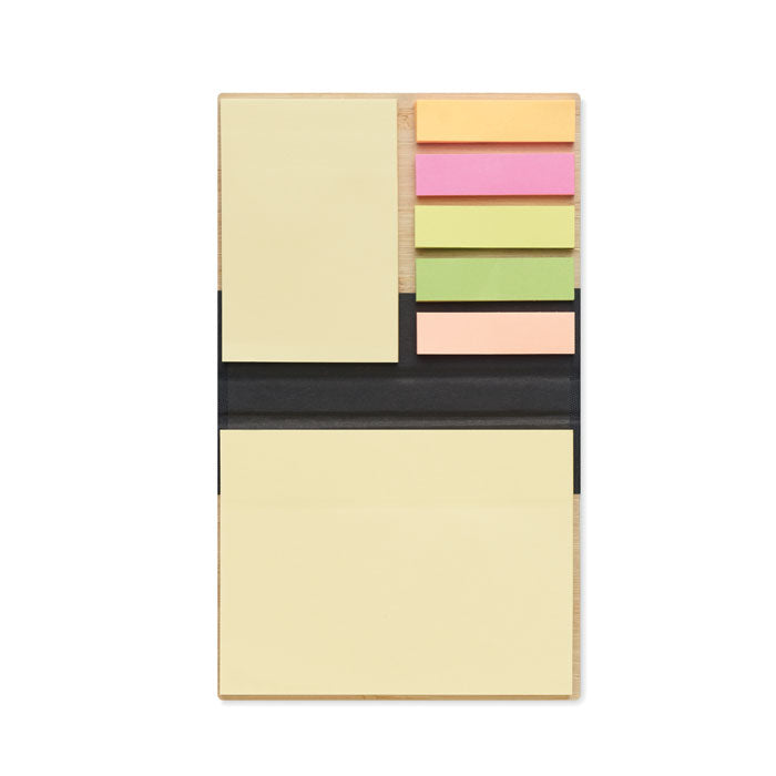 Branded Bamboo Cover Sticky Note Memo Pad without branding