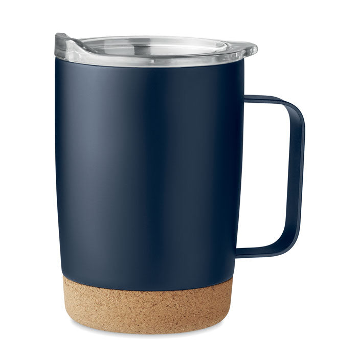 Branded double wall mug with cork base