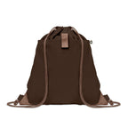 Luxury Cotton Drawstring Bag in Brown