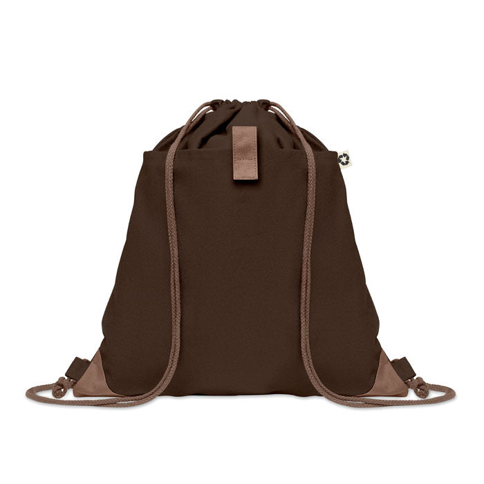 Luxury Cotton Drawstring Bag in Brown