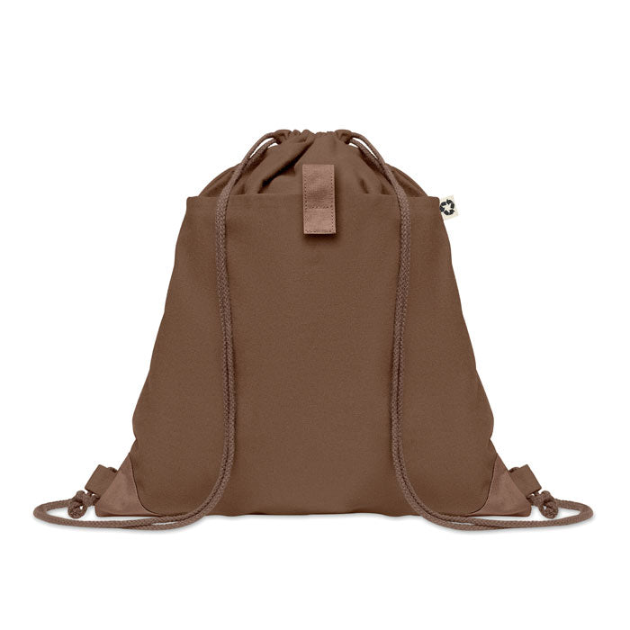 Luxury Cotton Drawstring Bag in Brown