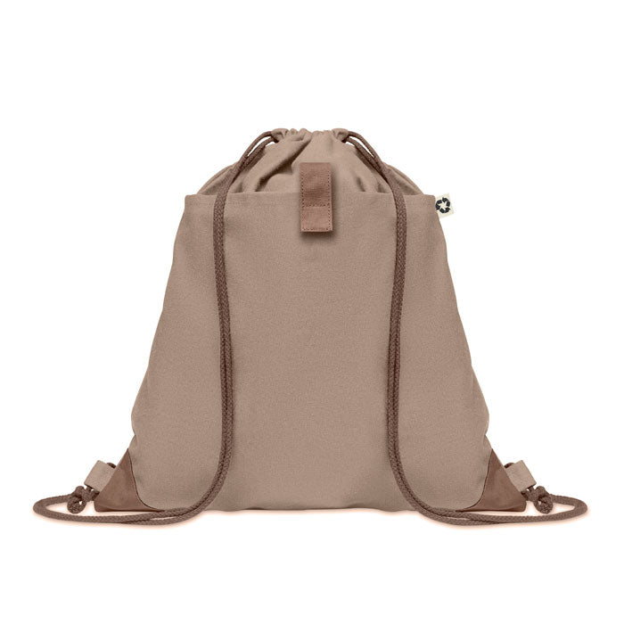 Luxury Cotton Drawstring Bag in Brown