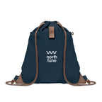 Luxury Cotton Drawstring Bag in Blue