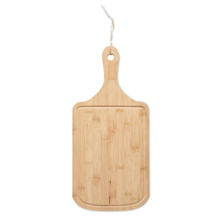 Branded Bamboo Serving Board with Jute Rope without branding