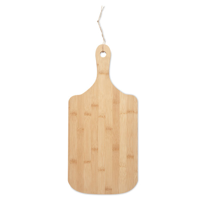 Branded Bamboo Serving Board with Jute Rope without branding