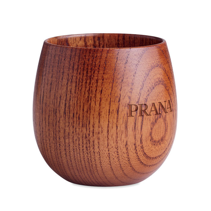 Branded full oak wooden mug, printed