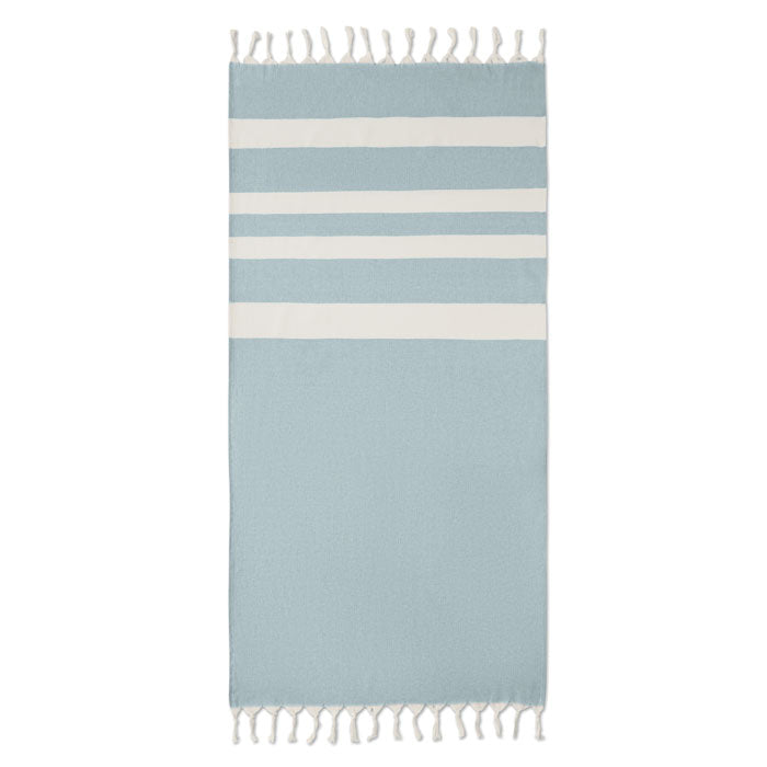 Branded Recycled Hammam Towel Blanket in Blue