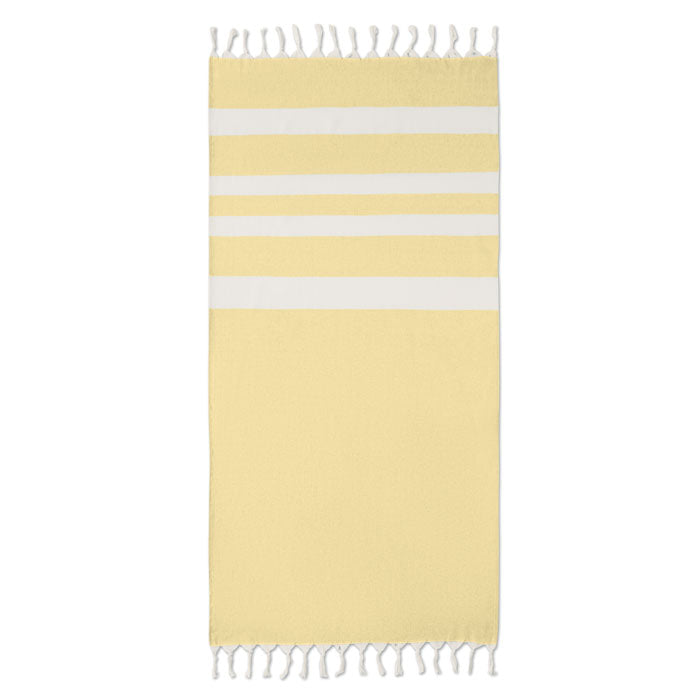 Branded Recycled Hammam Towel Blanket in Yellow