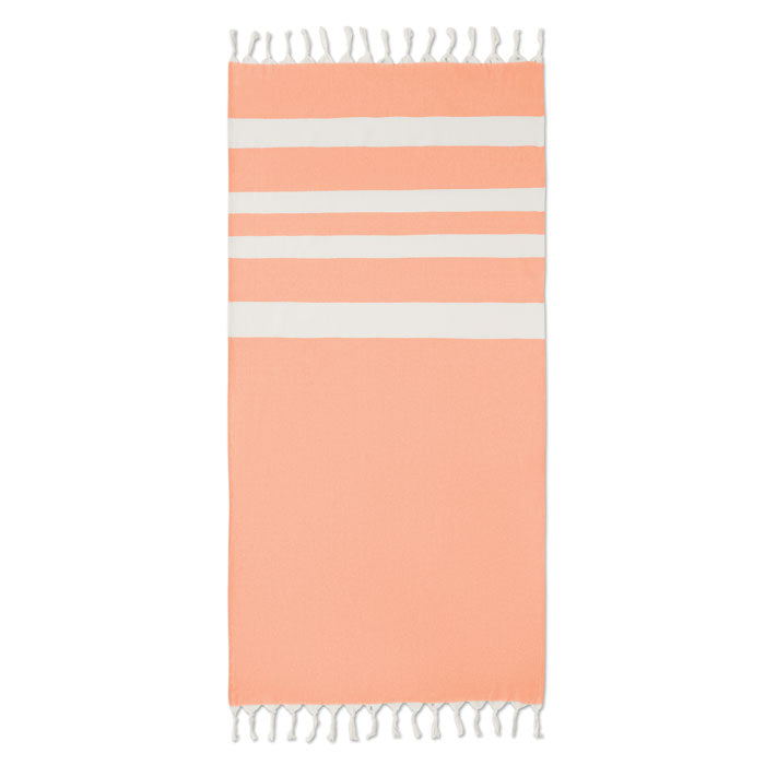 Branded Recycled Hammam Towel Blanket in Orange