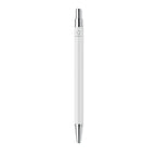 Branded Fine Barrel Recycled Aluminium Pen in White