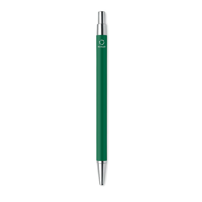 Branded Fine Barrel Recycled Aluminium Pen in Green