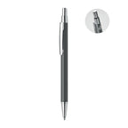 Branded Fine Barrel Recycled Aluminium Pen in Silver
