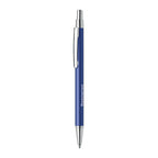Branded Fine Barrel Recycled Aluminium Pen in Blue