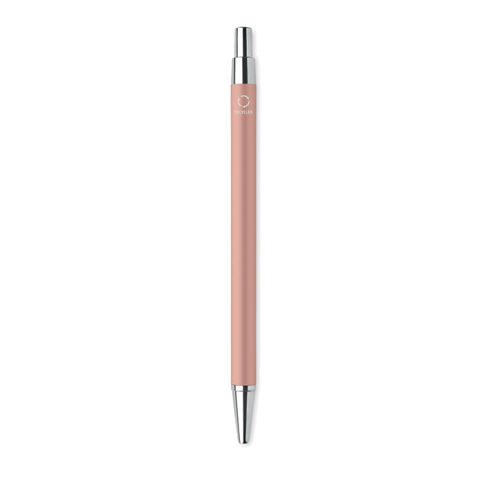 Branded Fine Barrel Recycled Aluminium Pen in Red
