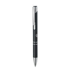 Branded Recycled Aluminium Push Button Pen in Black