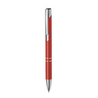 Branded Recycled Aluminium Push Button Pen in Red